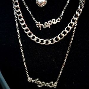 💥Reduced💥 Hip Hop hollow heart pendent 2x necklaces set